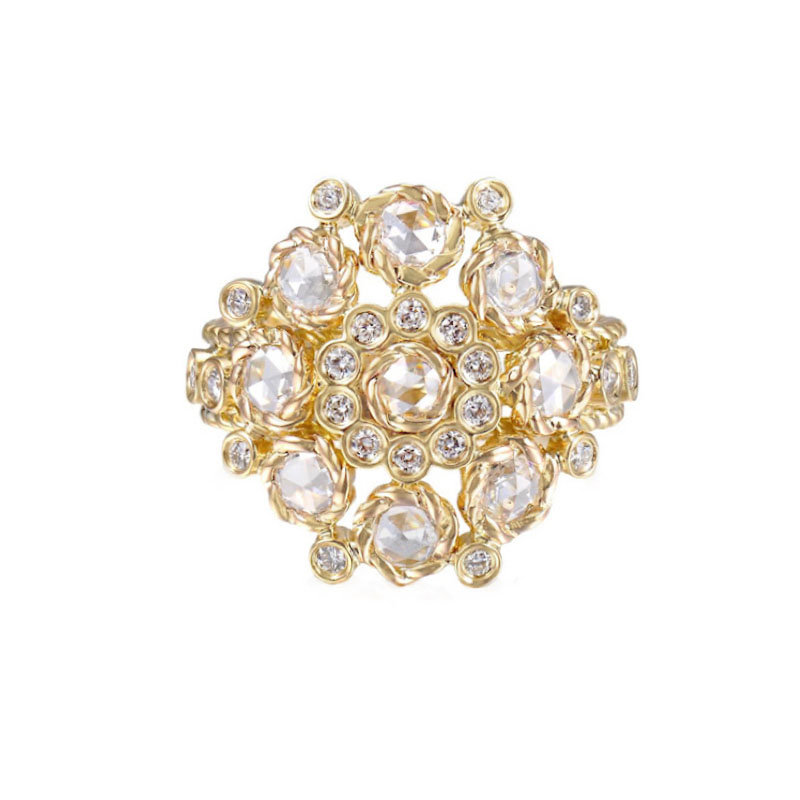 25-Rose-Cut-Diamond-Bouquet-Cluster-Gold-Cocktail-Ring-14k-18k-JeweLyrie_ALGR-06 copy