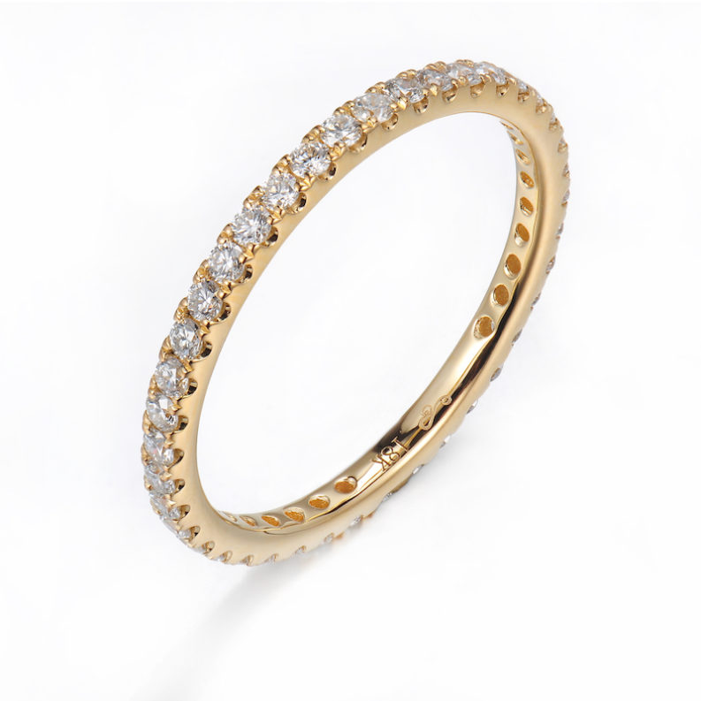 2mm Pavé Diamond Eternity Band Ring Guard Spacer in 14k and 18k BY JEWELYRIE