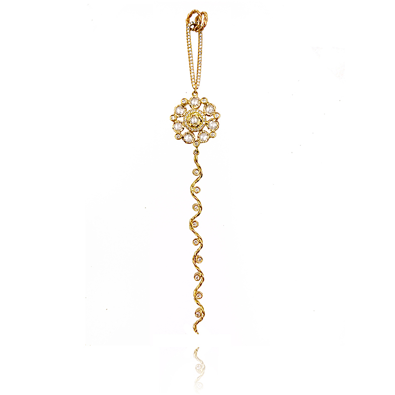 77-Rose-Cut-Diamond-Bouquet-Wavy-Twist-Ribbon-Pavé-Loop-Pendant-Necklace-18K-Gold-JeweLyrie