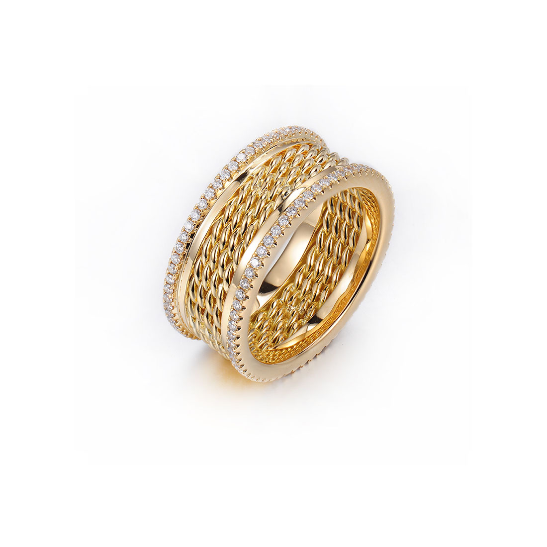 38-18k-twist-texture-pavé-diamond-bold-cigar-band-unisex-men's-wedding-ring-jewelyrie