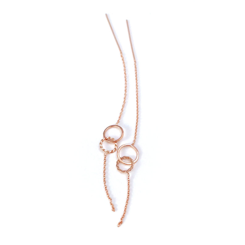 Diamond Accent Stud Threader Earrings | JeweLyrie - Everyday Elegance