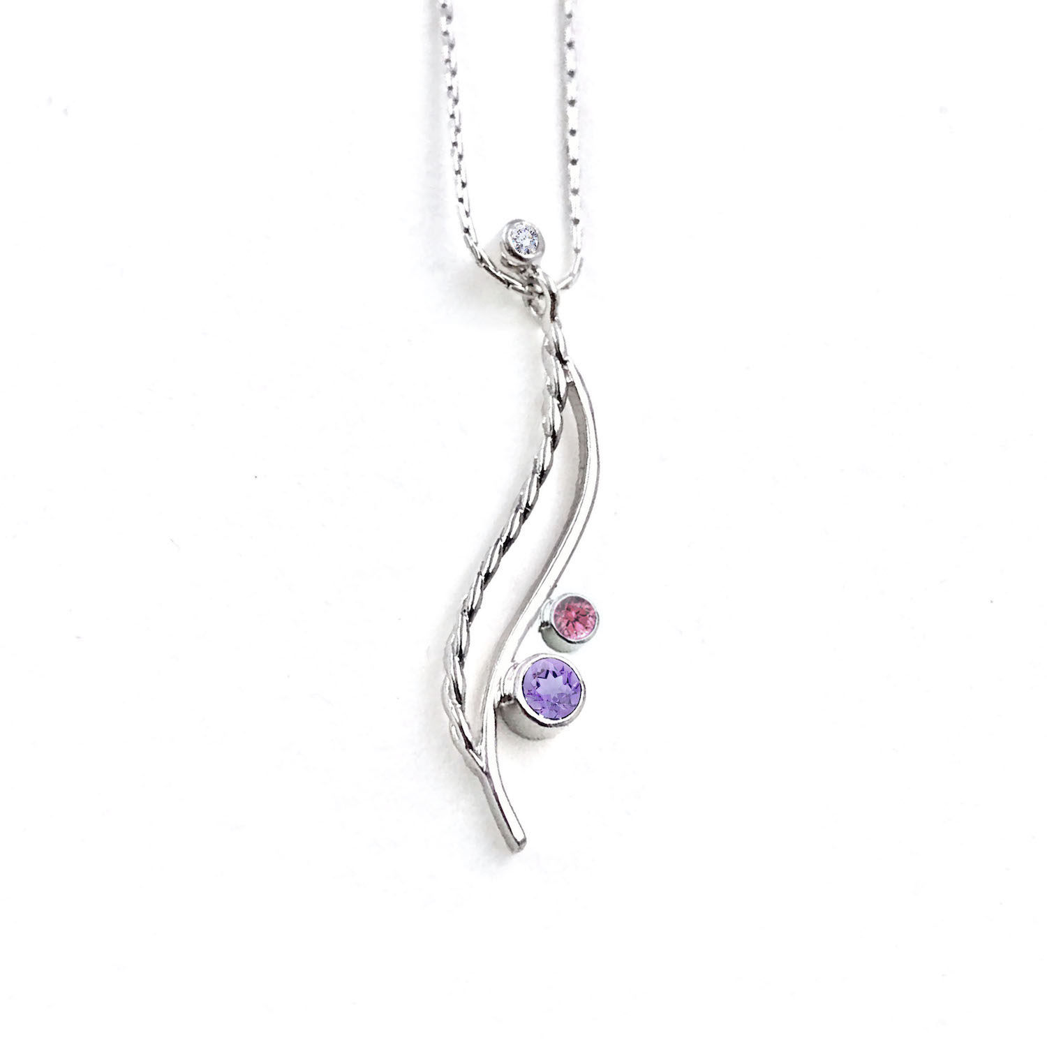Amethyst-PinkSpinel-twist-wave-accent-pendant-necklace-C-JeweLyrie-N