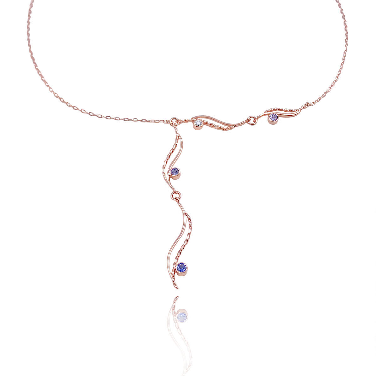 gemstone-diamond-accent-wave-journey-asymmetrical-y-necklace