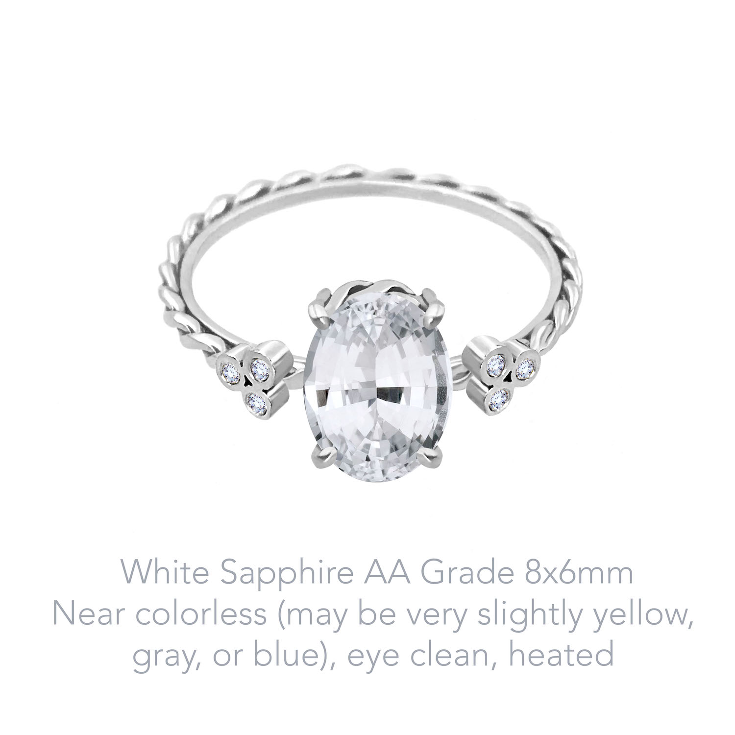 Sapphire White AA 8x6 WG