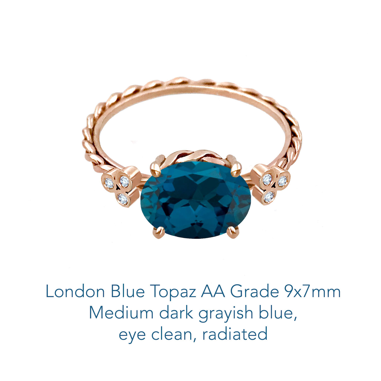 Topaz London Blue AA 9x7