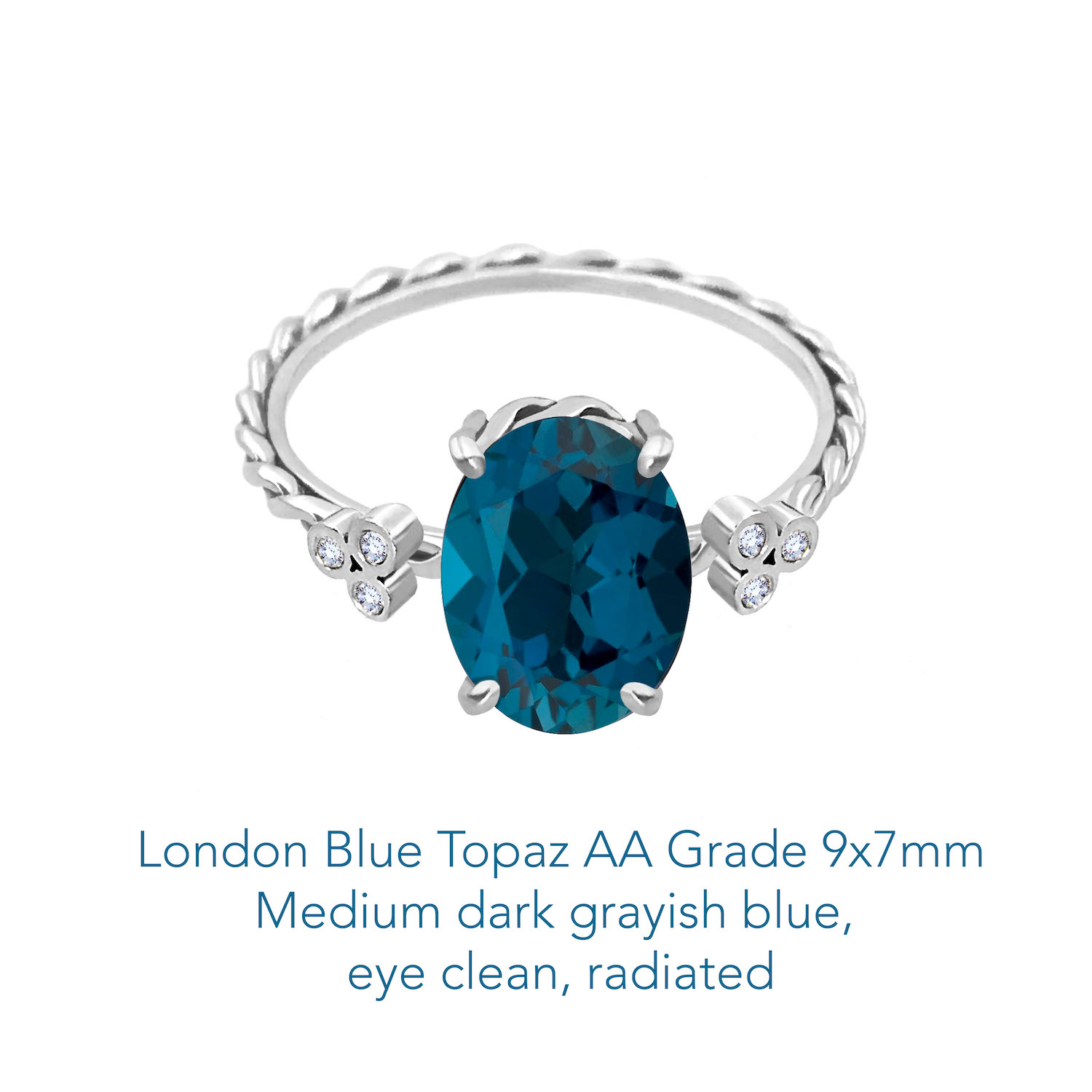 Topaz London Blue AA 9x7 WG