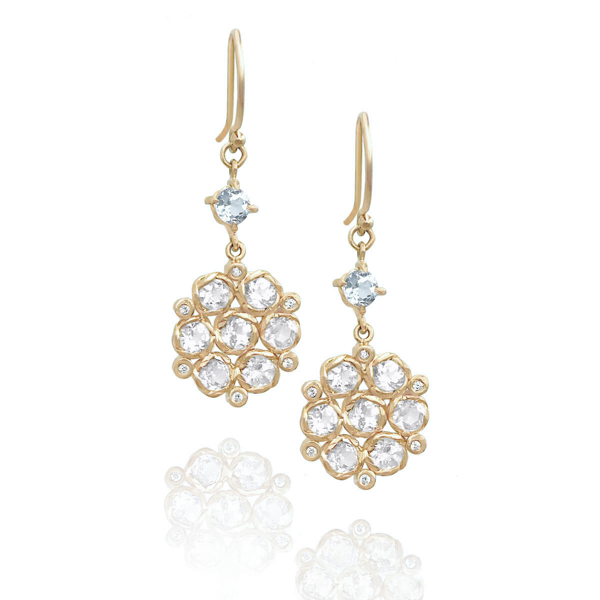 aquamarine-accent-white-zircon-floral-drop-earrings-jewelyrie-14k-18k-YG
