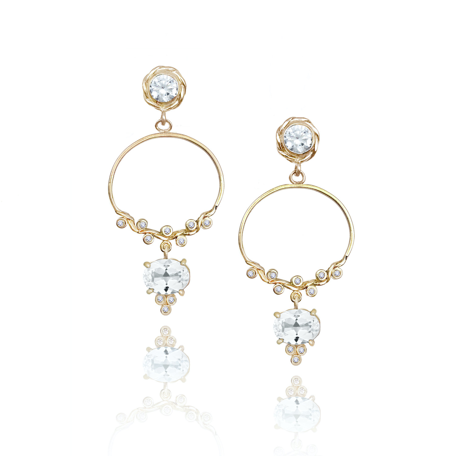 twist-dangle-hoop-gem-drop-white-topaz-earrings-14k-YG-jewelyrie copy