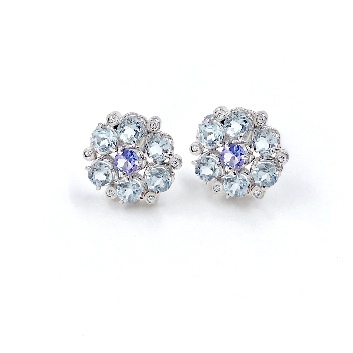 aquamarine-tanzanite-diamond-floral-cluster-studs-14k-18k-jewelyrie copy